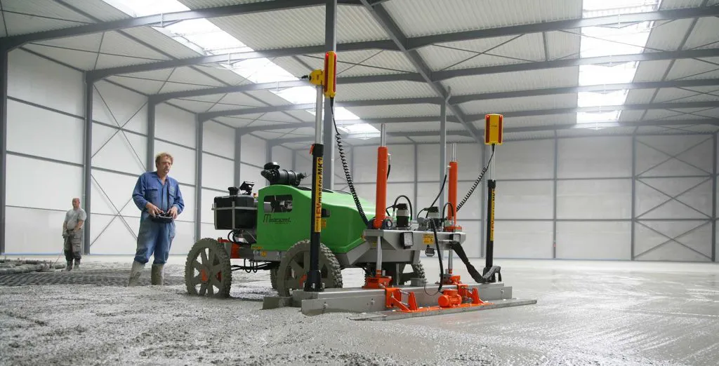 High-Performance Concrete Screed Laser Guided Machines