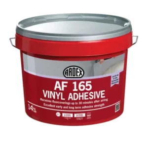 ARDEX AF 165 Vinyl Adhesive is designed to offer excellent early and long term adhesive bond strength